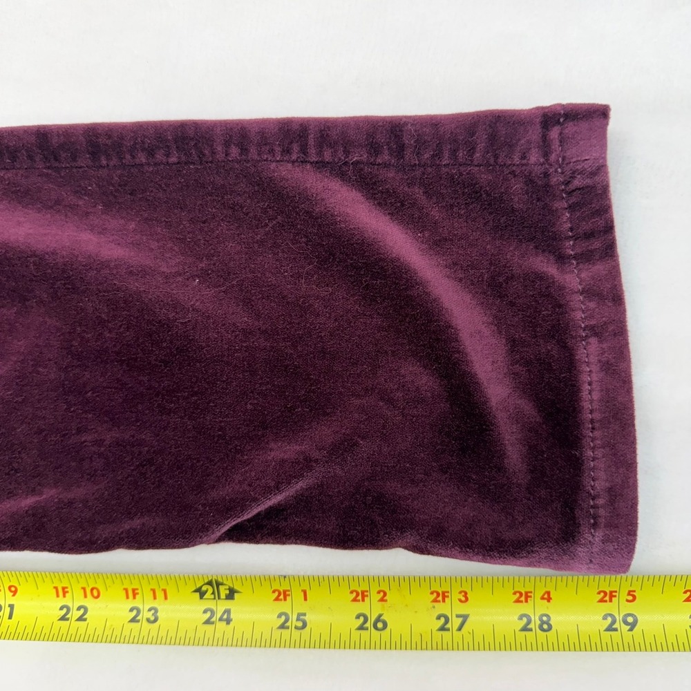 Pilcro and the Letterpress Pants Women 27 Purple Serif Velvet Anthropologie - Picture 6 of 12
